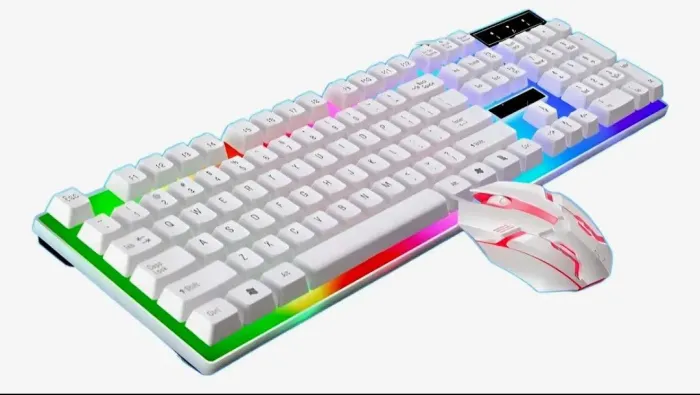 Kit Teclado Semi Mecânico + Mouse Gamer 3200dpi Rgb Led