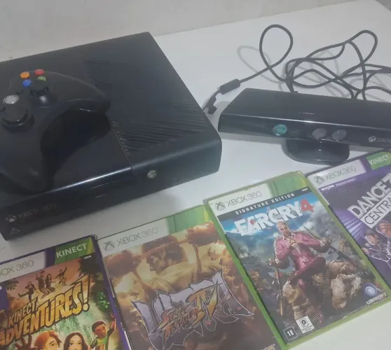 Kit Xbox 360 + Kinect + Controle + 4 Jogos Originais *LEIA A DESCRIÇÃO!*