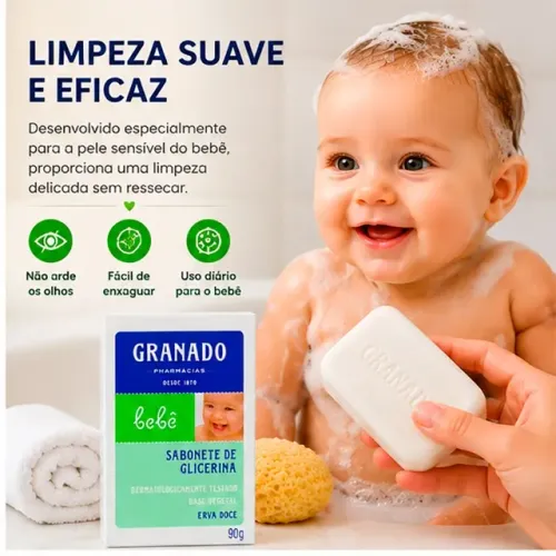 Sabonete Granado Glicerina Bebê Erva Doce 90 Gramas - CM0033