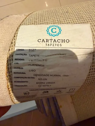 Tapete Redondo Cartacho Tapetes - 1,50m Diâmetro - Cor Hortênsia / Lilás