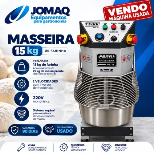 Masseira Espiral 15 KG de Farinha