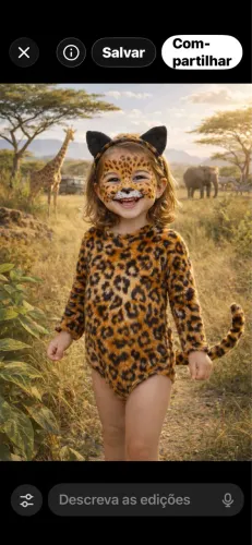 Fantasia de leopardo infantil tamanho 10/12