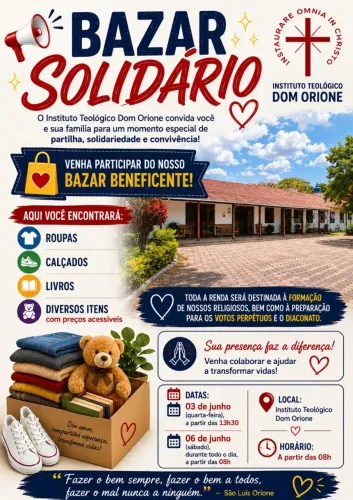 Bazar,  com roupas novas, seminovas e e produtos eletrônicos e de casa.