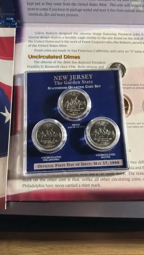 Set lacrado Statehood Quarter Nova Jersey (The Garden State), 1999. 