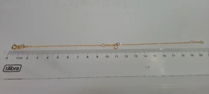 Pulseira Rommanel original infinito com zircônia - ouro 18K