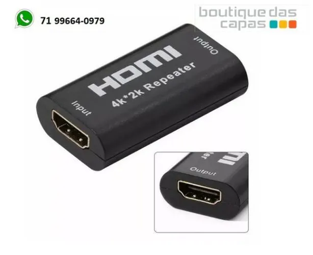 Repetidor Amplificador De Sinal Hdmi 4k 2k Femea-femea até 20 metros