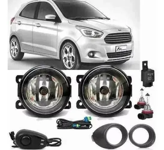 Kit Farol Milha Auxiliar Neblina Novo Ford KA 2015 2016 2017