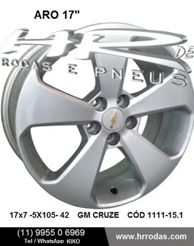Rodas 17 GM Cruze Novas e Orig. Cód 1111-15.1 Loja Hr Rodas Oficial