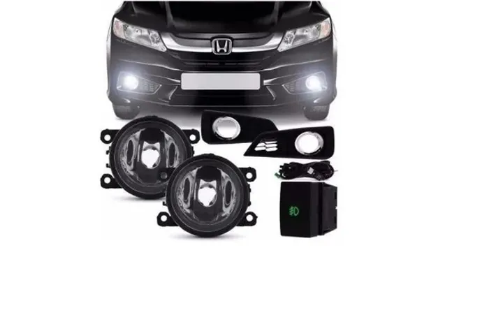 Kit Milha Neblina Moldura Preta Honda City 2015 2016 2017 