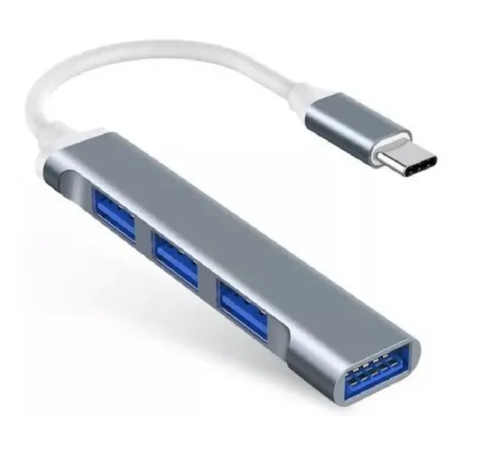 Hub Usb Type-C 4 Portas Usb 3.0 5 Gbps Para Notebook, Tablet, Ipad e Macbook