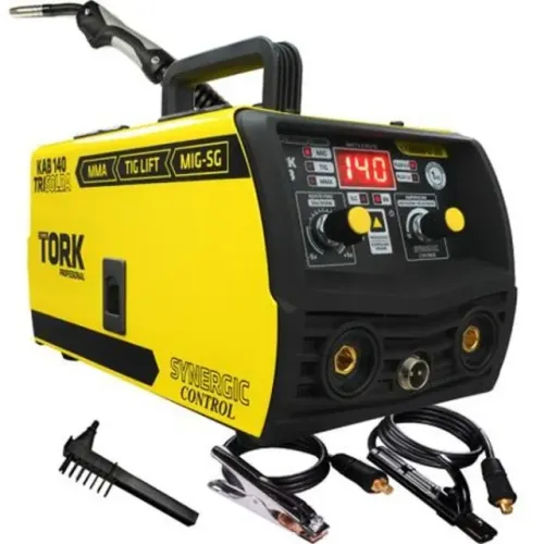 Máquina Tri Solda Inversor 140a Mig Eletrodo Serralhero Tig Tork 1kg arame 1kg eletrodo