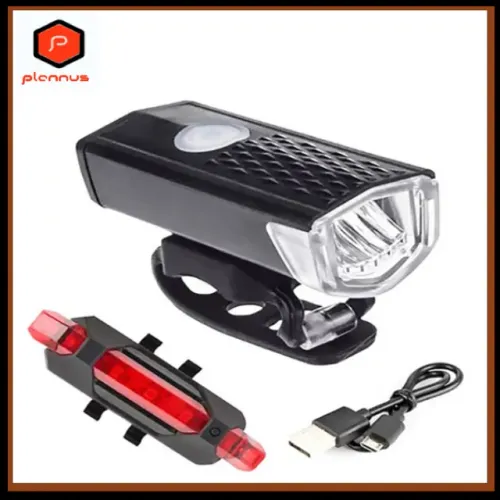 Kit Lanterna E Farol Bicicleta Recarregável Luz Ultra Led A Prova Dágua (z435)