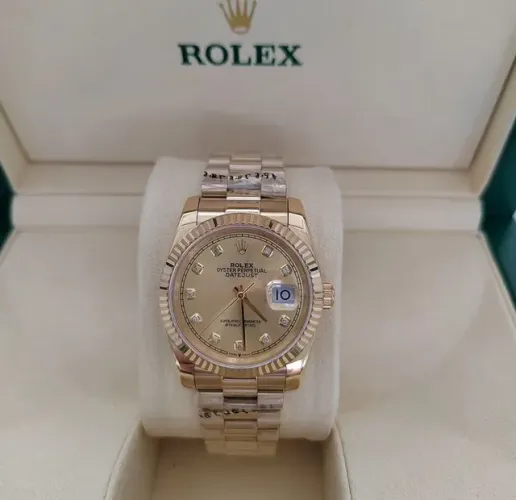Relógio Rolex DateJust Presidente 36mm Cravejado