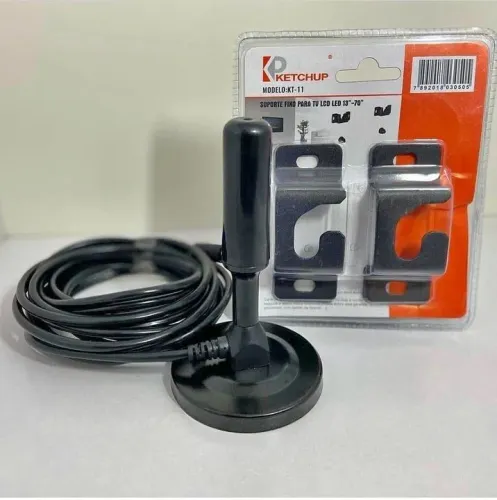Antena Digital Interna para TV Ketchup KT-11 - Suporte Fixo para TV LCD LED 13"-70"