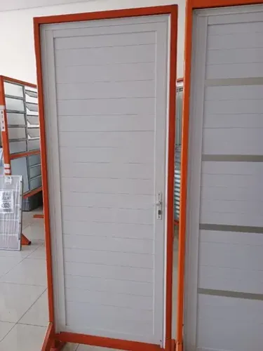 Porta aluminio Lambril L25 - branca - 2.10x80 - frete ac-