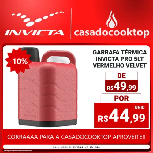 Garrafa Térmica Invicta Pro 5L Vermelho Velvet