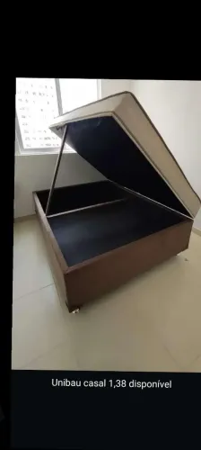 Cama box casal com baú Unibau 1,38m
