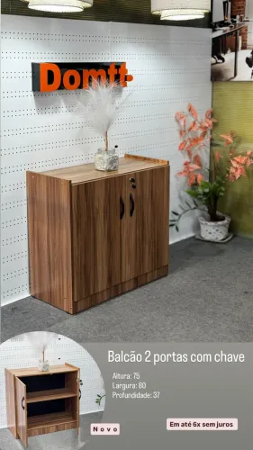Balcão 2 portas com chave-En até 6x sem juros 