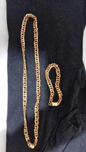 Kit Corrente e pulseira ouro grossa
