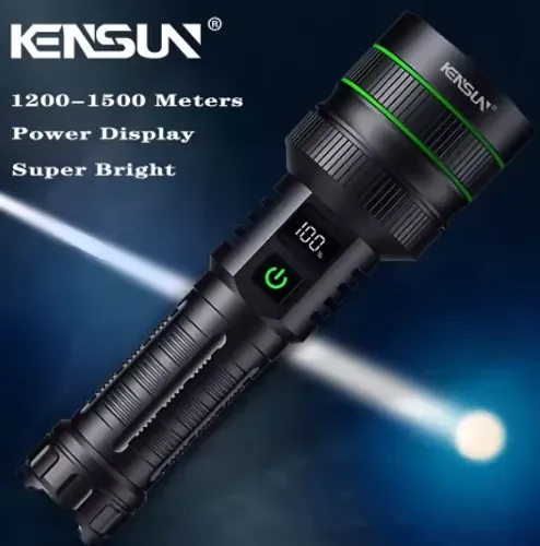 Lanterna LED Kensun Longo Alcance 1200-1500m bateria 