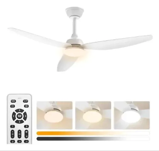 Ventilador De Teto Sl Iluminacao Branco C/Controle Remoto Sem fio