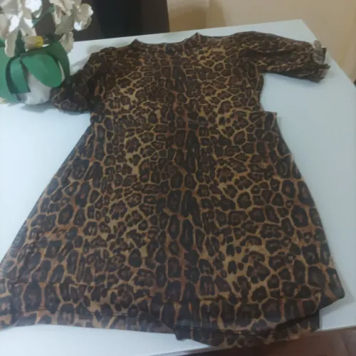 Vestido (saída de praia)Leopardo Transparente M