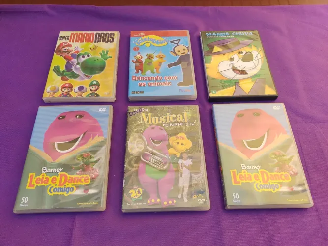 DVDs infantis, vários, lote 6u, diversos, Super Mario, Manda Chuva, etc
