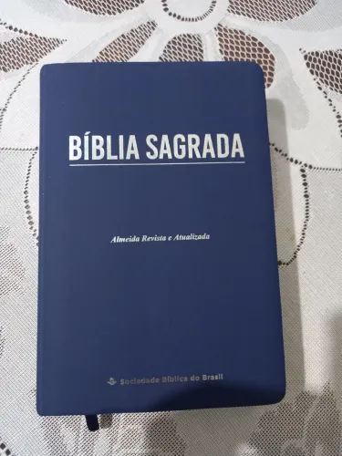 Biblia ara letra gigante luxo azul