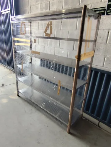 Estante em Inox com Perfis Reforçados para Carga Pesada