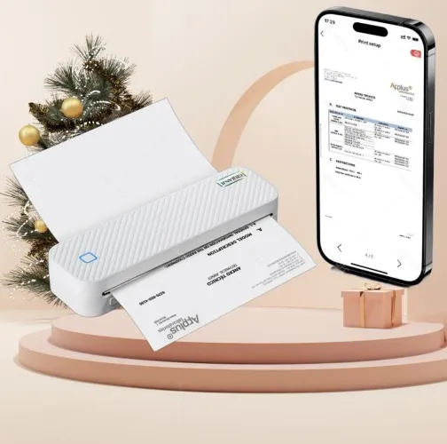 Impressora térmica portátil A4, bluetooth smartphone ou PC
