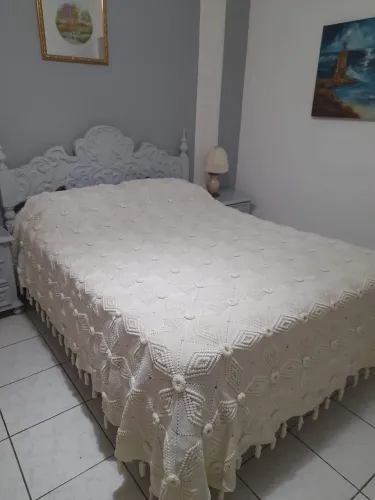 Colcha de crochê com fio de nylon
