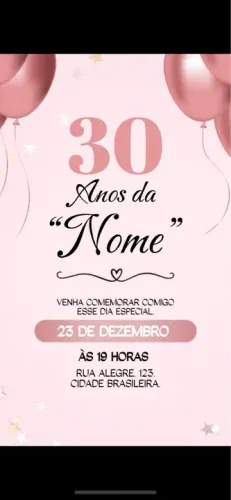Crio convites de aniversário digitais