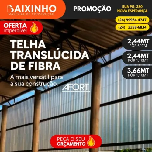 Telhas Translúcida de Fibra de Vidro