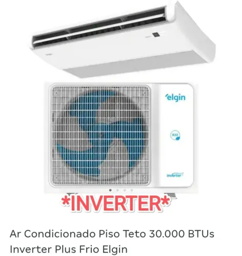 Ar Split Piso Teto Elgin INVERTER 30.000 BTUs + Novo + Nota + 3 Anos Garantia+ Cartão 12x!