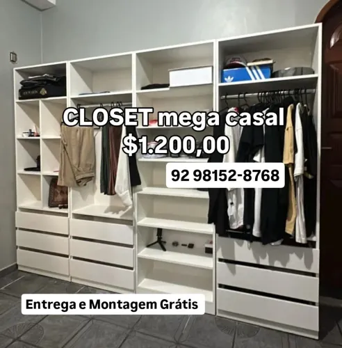 Closet 9 gavetas com fundo 