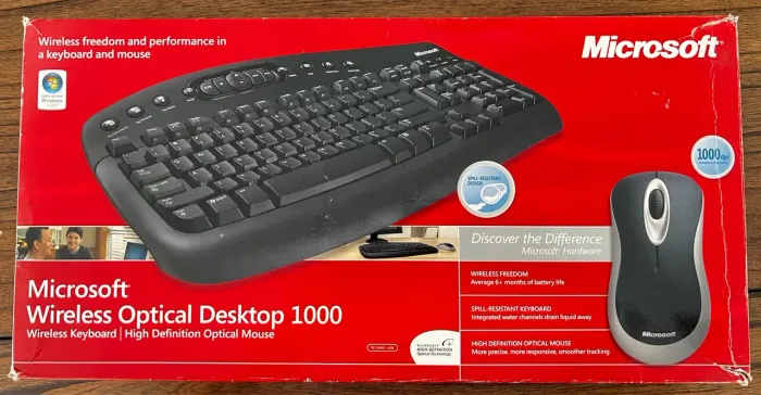 Teclado Microsoft Wireless Optical Desktop 1000 e Mouse Ótico