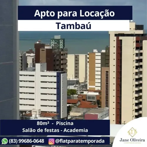 Espaçoso apartamento de 80m² em Tambaú João Pessoa PB