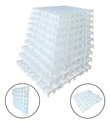 Kit 10 Pisos Plásticos Virgem 50x50 Cm Câmara Fria Multiuso