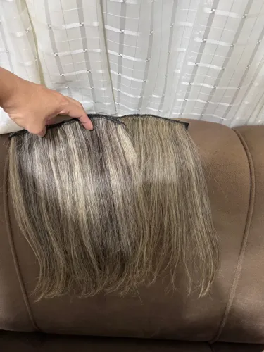 Conjunto 2 telinhas cabelo humano loiro mesclado