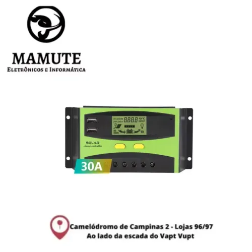 Controlador De Carga 30a Painel Solar Usb 12/24v Pwm Lcd