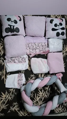 Enxoval Completo para Berço: Panda Rosa