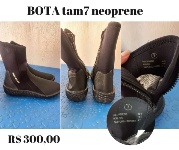 Bota de Neoprene para Mergulho - Tamanho 7