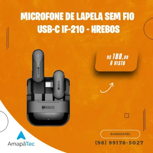 MICROFONE HREBOS IF-210 USB-C