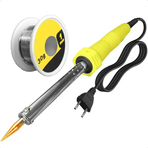 Ferro de Solda com Fio e Solda 30g - Ideal para Eletrônica