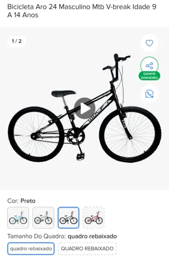 Bicicleta aro 24 - quadro rebaixado 