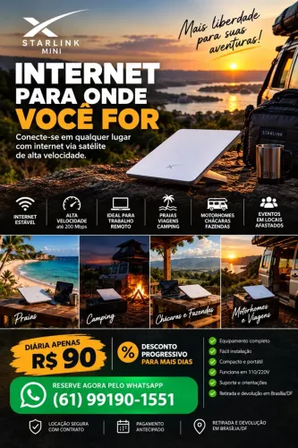 Aluguel Star Link mini. Internet para viagens e camping.