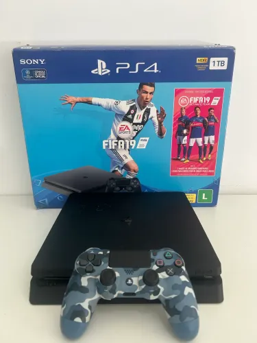 Playstation 4 Slim 1TB Com Caixa - Impecável!!!