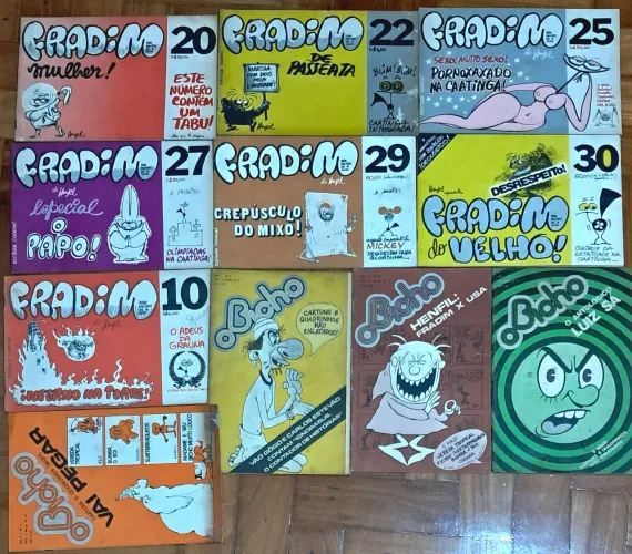 Lote Raro Revistas Fradim (Henfil) + Revista Bicho / Anos 70 - 11 Exemplares Históricos