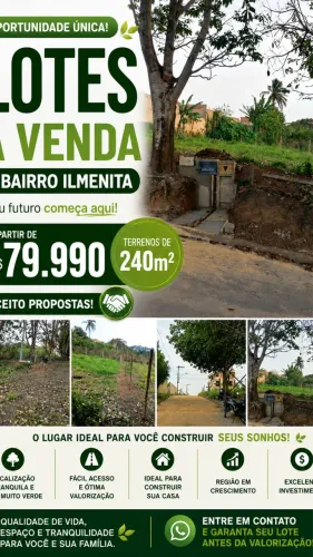 A vista 75 mil /troca 80 mil Oportunidade de lote Prox ao centro e a praia Marataizes