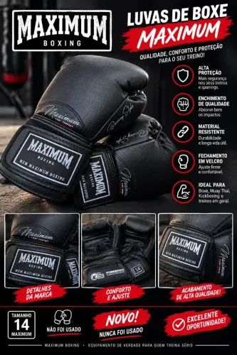 Luvas de Boxe Maximum Boxing - Tamanho 14 oz
